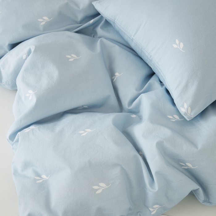 91家纺网 家纺一手货源 找家纺 EH家居 2025春夏新款40s全棉纯棉印花被套单件 单被套-小幸运 蓝色情人草