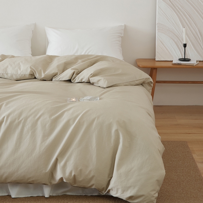 91家纺网 家纺一手货源 找家纺 EH家居 2025春夏新款40s全棉纯棉印花被套单件 单被套-小幸运 千鸟小格