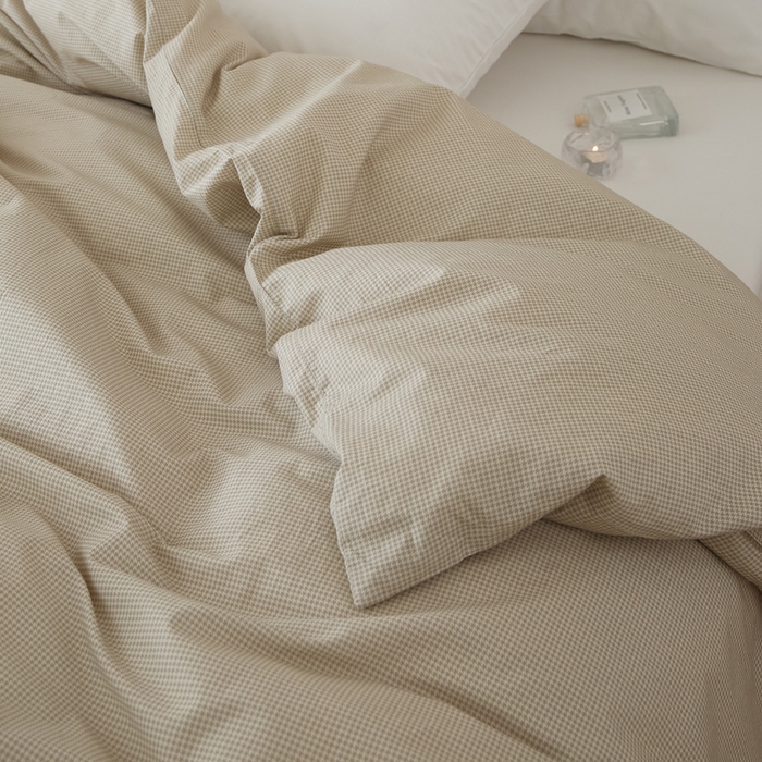 91家纺网 家纺一手货源 找家纺 EH家居 2025春夏新款40s全棉纯棉印花被套单件 单被套-小幸运 千鸟小格