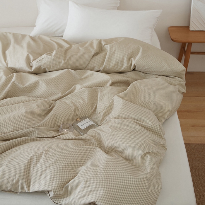 91家纺网 家纺一手货源 找家纺 EH家居 2025春夏新款40s全棉纯棉印花被套单件 单被套-小幸运 千鸟小格