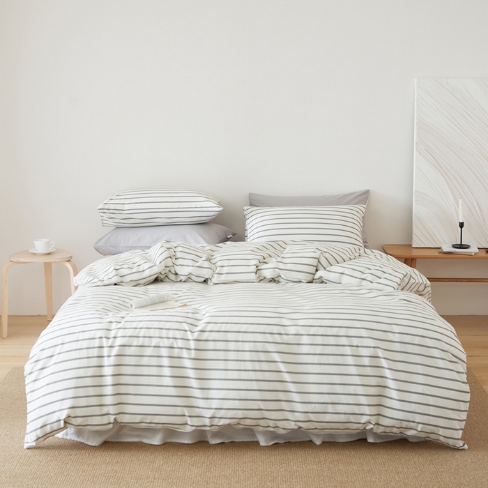 EH家居 2025春夏新款40s全棉纯棉印花四件套-小幸运 经典条纹