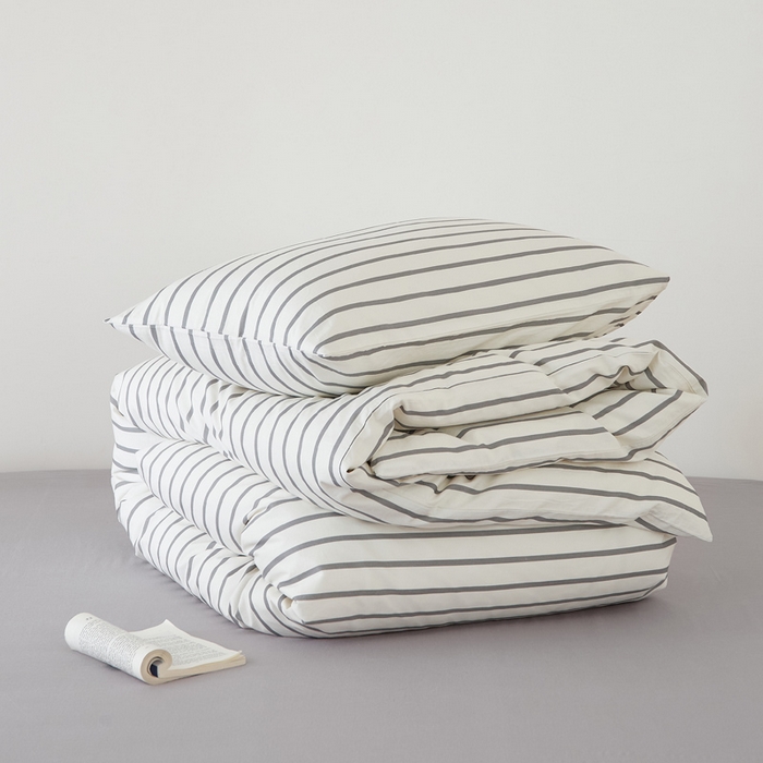 91家纺网 家纺一手货源 找家纺 EH家居 2025春夏新款40s全棉纯棉印花四件套-小幸运 经典条纹