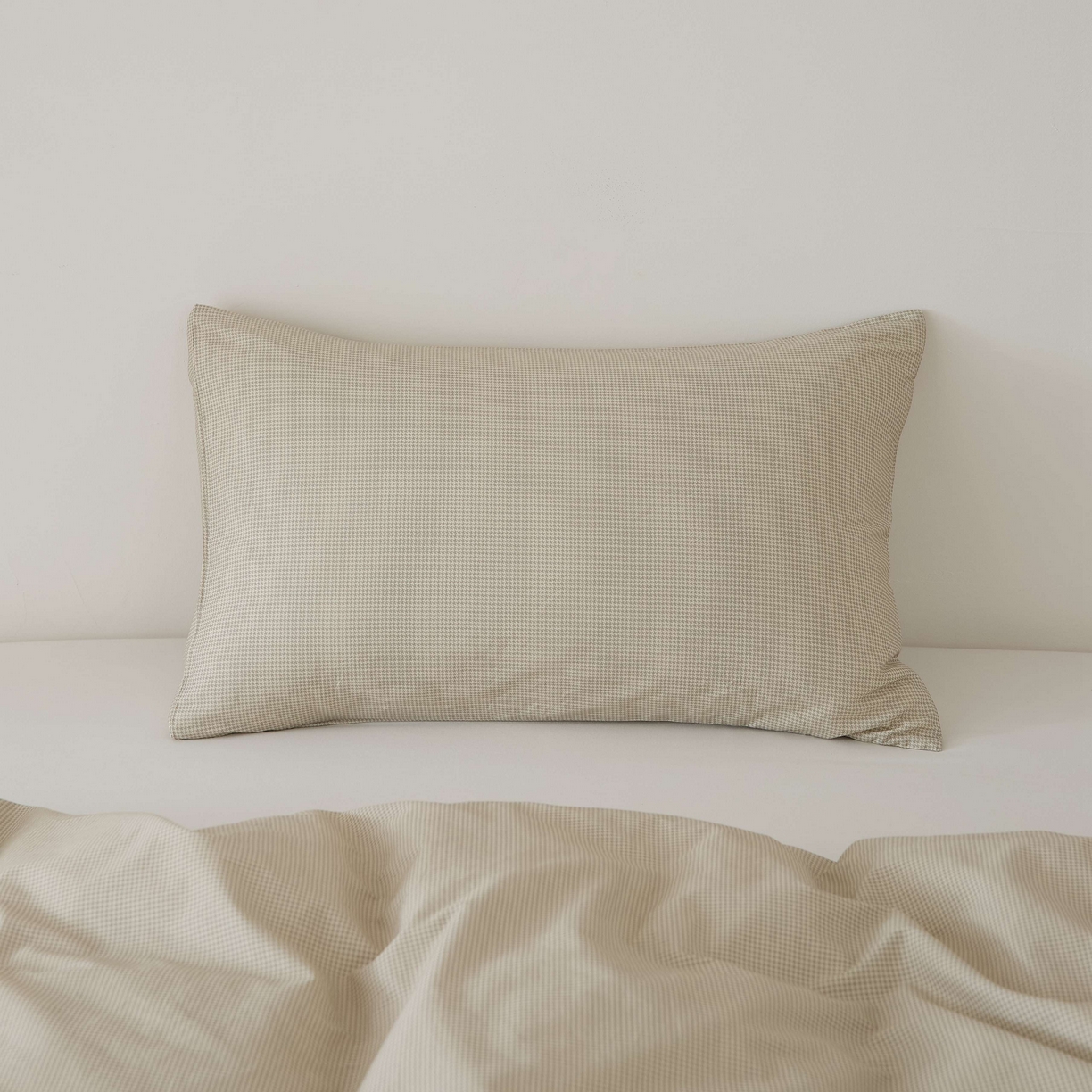 EH家居 2025春夏新款40s全棉纯棉印花枕套单件 单枕套-小幸运 千鸟小格