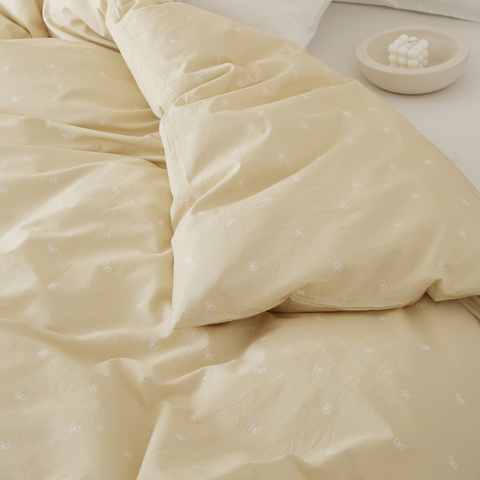 91家纺网 家纺一手货源 找家纺 EH家居 2025春夏新款40s全棉纯棉印花被套单件 单被套-小幸运 小蝴蝶结