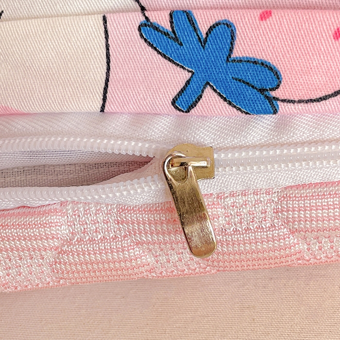 91家纺网 家纺一手货源 找家纺 卓昌枕芯 2025新款儿童双面荞麦羽丝绒枕芯凉豆豆加全棉纯棉可拆卸 小白兔 枕套加荞麦壳内胆30x50cm/只