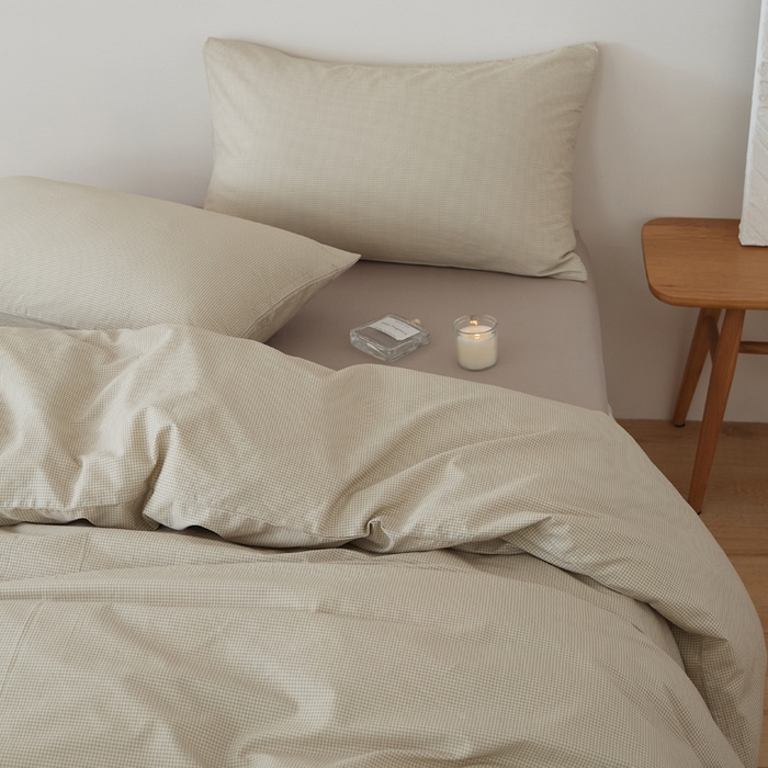 91家纺网 家纺一手货源 找家纺 EH家居 2025春夏新款40s全棉纯棉印花四件套-小幸运 千鸟小格