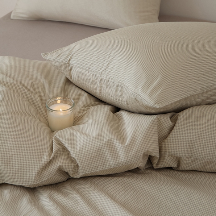 91家纺网 家纺一手货源 找家纺 EH家居 2025春夏新款40s全棉纯棉印花四件套-小幸运 千鸟小格