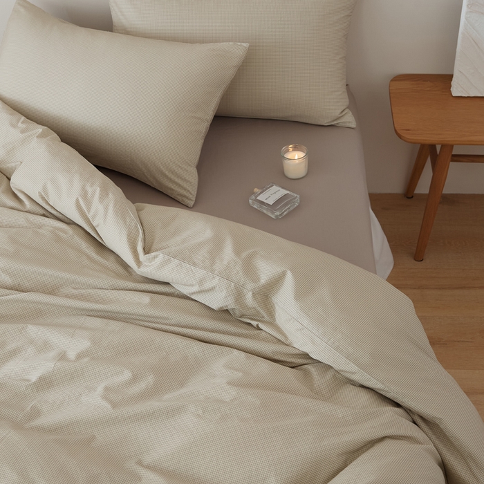 91家纺网 家纺一手货源 找家纺 EH家居 2025春夏新款40s全棉纯棉印花四件套-小幸运 千鸟小格