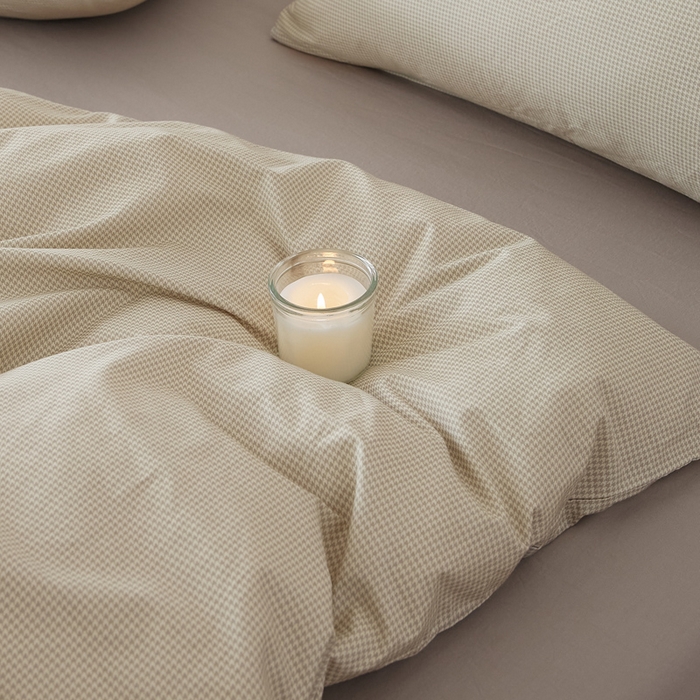 91家纺网 家纺一手货源 找家纺 EH家居 2025春夏新款40s全棉纯棉印花四件套-小幸运 千鸟小格