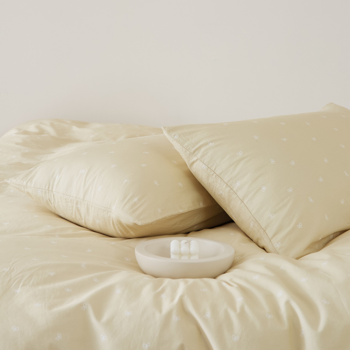 91家纺网 家纺一手货源 找家纺 EH家居 2025春夏新款40s全棉纯棉印花枕套单件 单枕套-小幸运 小蝴蝶结