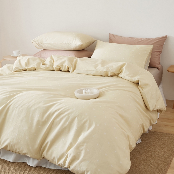 91家纺网 家纺一手货源 找家纺 EH家居 2025春夏新款40s全棉纯棉印花四件套-小幸运 小蝴蝶结