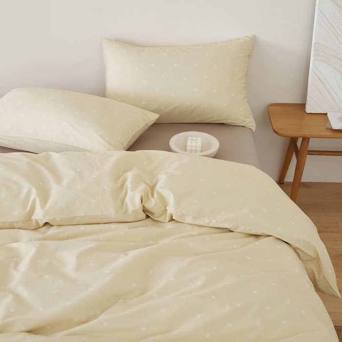 91家纺网 家纺一手货源 找家纺 EH家居 2025春夏新款40s全棉纯棉印花四件套-小幸运 小蝴蝶结