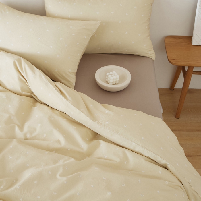 91家纺网 家纺一手货源 找家纺 EH家居 2025春夏新款40s全棉纯棉印花四件套-小幸运 小蝴蝶结