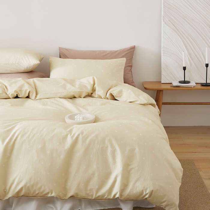 91家纺网 家纺一手货源 找家纺 EH家居 2025春夏新款40s全棉纯棉印花四件套-小幸运 小蝴蝶结