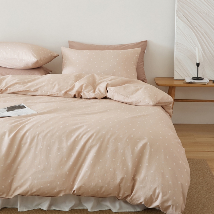 91家纺网 家纺一手货源 找家纺 EH家居 2025春夏新款40s全棉纯棉印花四件套-小幸运 小樱桃