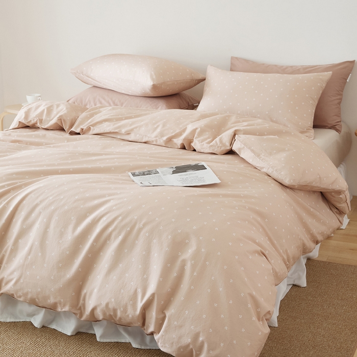 91家纺网 家纺一手货源 找家纺 EH家居 2025春夏新款40s全棉纯棉印花四件套-小幸运 小樱桃