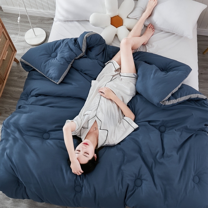 91家纺网 家纺一手货源 找家纺 啊雅家居 2025新款四季被 立体被 夏被 春秋被 冬被  暖被 暖蓝