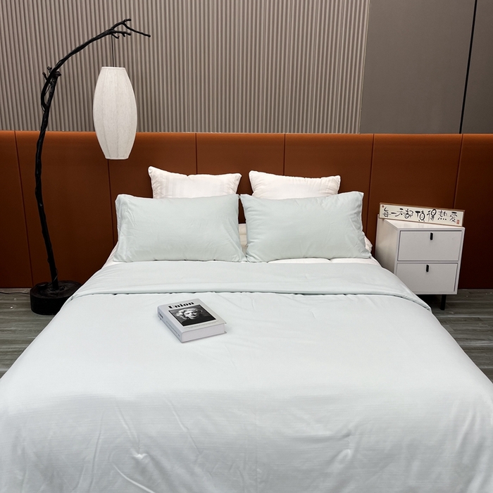 91家纺网 家纺一手货源 找家纺 仲旺居家纺2025新款华夫格提花夏被三件套 绿