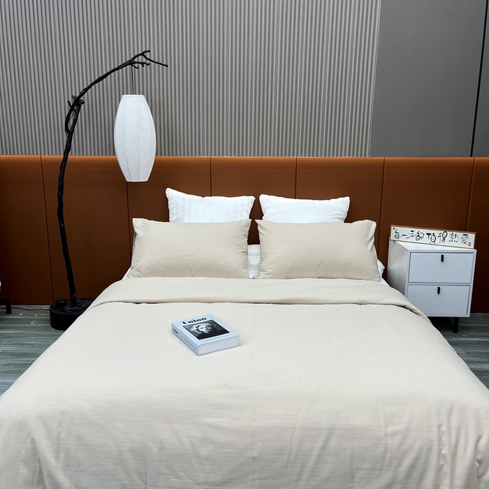 仲旺居家纺2025新款华夫格提花夏被三件套 卡其