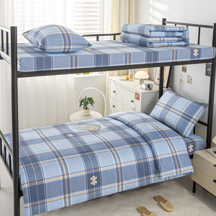 上学郎家居 2025新款全棉13070学生宿舍三件套单人床床单被套纯棉六件套学生床上用品 安逸时光