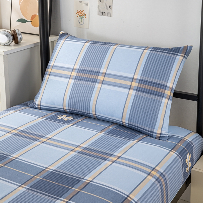 91家纺网 家纺一手货源 找家纺 上学郎家居 2025新款全棉13070学生宿舍三件套单人床床单被套纯棉六件套学生床上用品 安逸时光