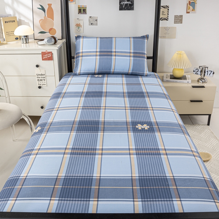 91家纺网 家纺一手货源 找家纺 上学郎家居 2025新款全棉13070学生宿舍三件套单人床床单被套纯棉六件套学生床上用品 安逸时光