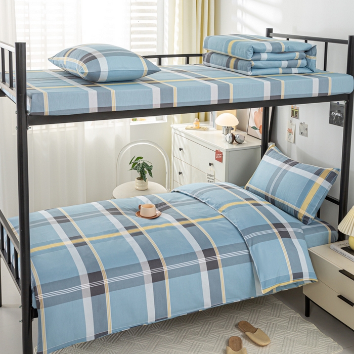 上学郎家居 2025新款全棉13070学生宿舍三件套单人床床单被套纯棉六件套学生床上用品 贝索斯-兰