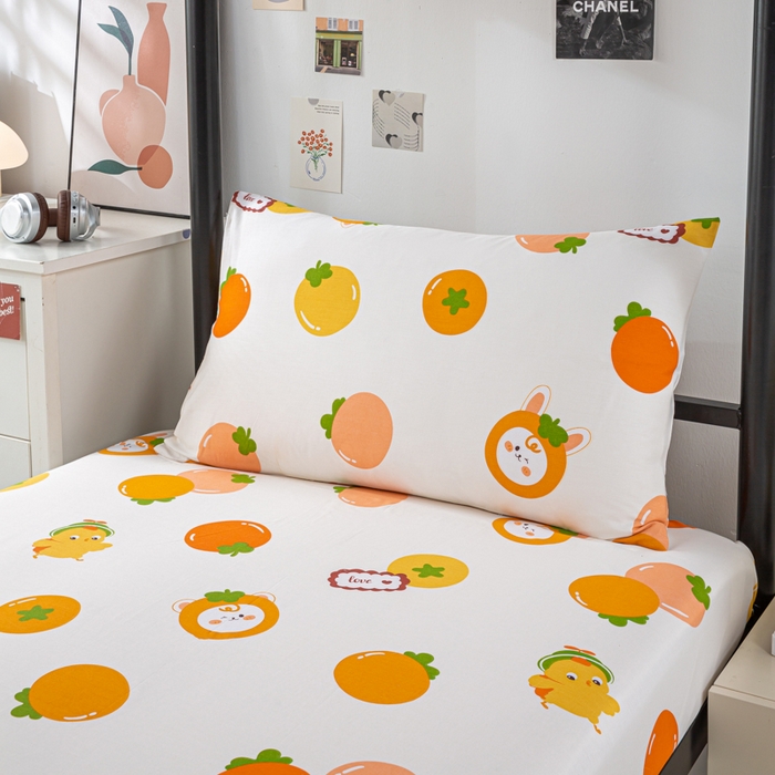 91家纺网 家纺一手货源 找家纺 上学郎家居 2025新款全棉13070学生宿舍三件套单人床床单被套纯棉六件套学生床上用品 大桔大利