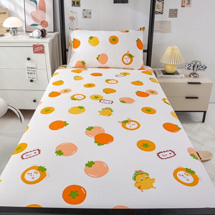 91家纺网 家纺一手货源 找家纺 上学郎家居 2025新款全棉13070学生宿舍三件套单人床床单被套纯棉六件套学生床上用品 大桔大利