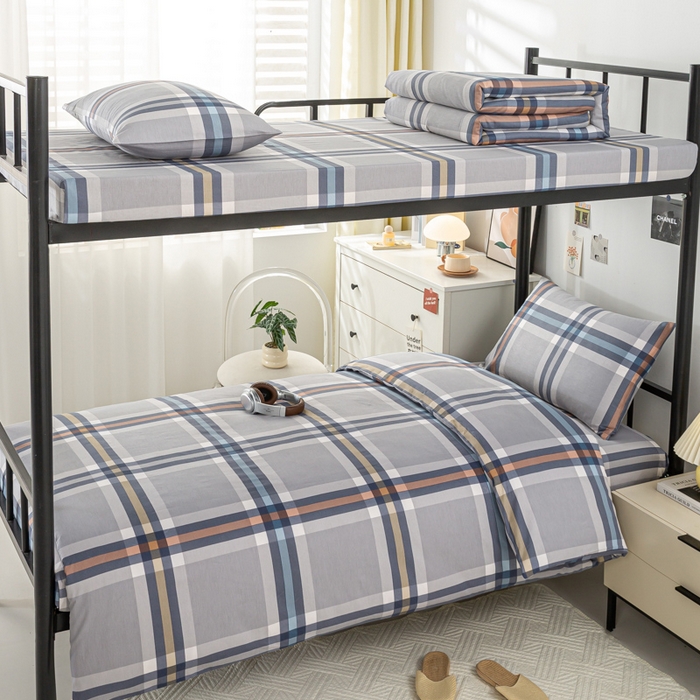 上学郎家居 2025新款全棉13070学生宿舍三件套单人床床单被套纯棉六件套学生床上用品 法兰克