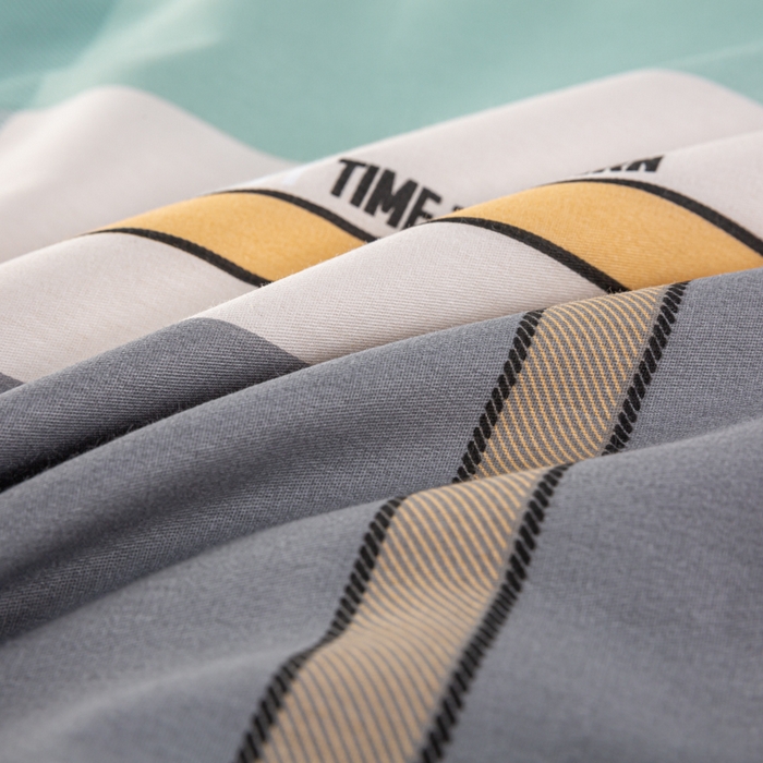 91家纺网 家纺一手货源 找家纺 上学郎家居 2025新款全棉13070学生宿舍三件套单人床床单被套纯棉六件套学生床上用品 方格城市-绿