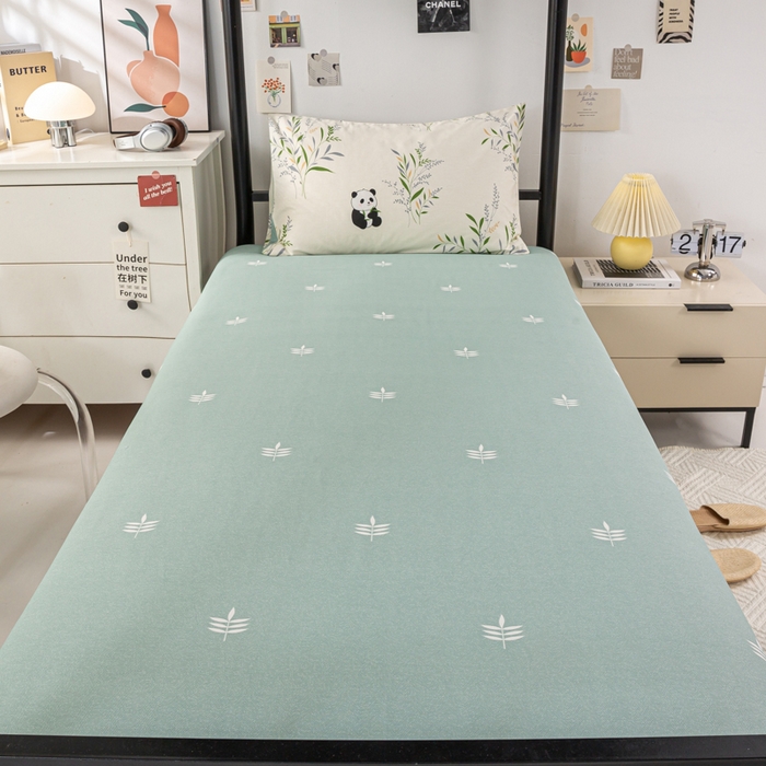 91家纺网 家纺一手货源 找家纺 上学郎家居 2025新款全棉13070学生宿舍三件套单人床床单被套纯棉六件套学生床上用品 可爱熊猫