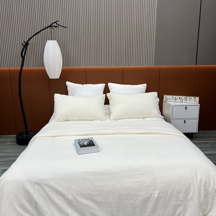 仲旺居家纺2025新款华夫格提花夏被三件套 奶白