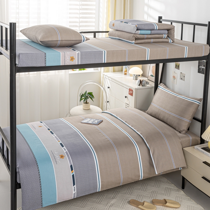 上学郎家居 2025新款全棉13070学生宿舍三件套单人床床单被套纯棉六件套学生床上用品 旅途