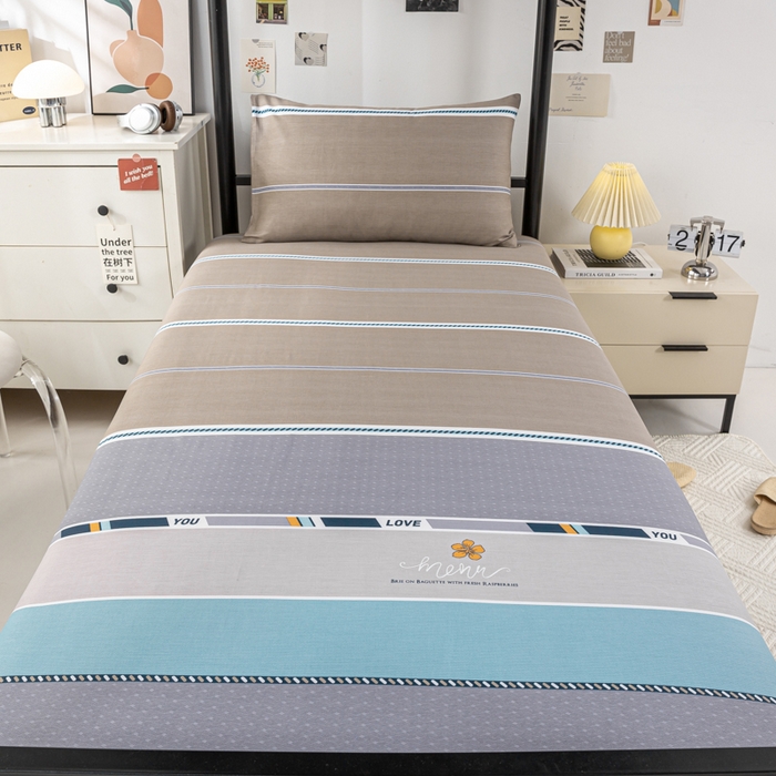 91家纺网 家纺一手货源 找家纺 上学郎家居 2025新款全棉13070学生宿舍三件套单人床床单被套纯棉六件套学生床上用品 旅途