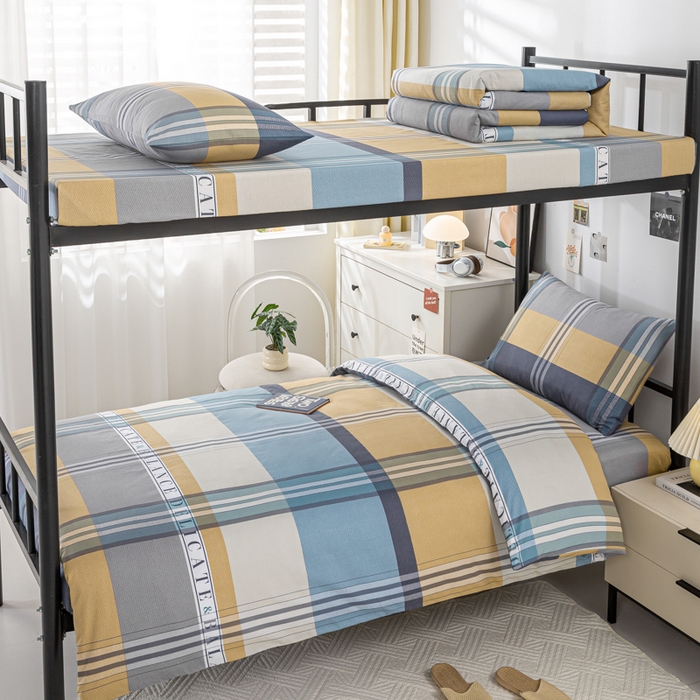 上学郎家居 2025新款全棉13070学生宿舍三件套单人床床单被套纯棉六件套学生床上用品 马尔代夫-兰