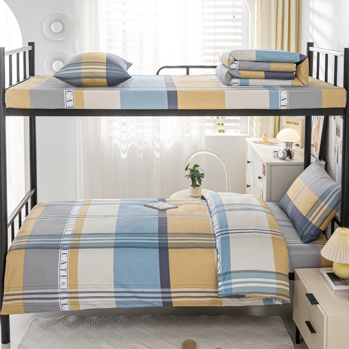 91家纺网 家纺一手货源 找家纺 上学郎家居 2025新款全棉13070学生宿舍三件套单人床床单被套纯棉六件套学生床上用品 马尔代夫-兰