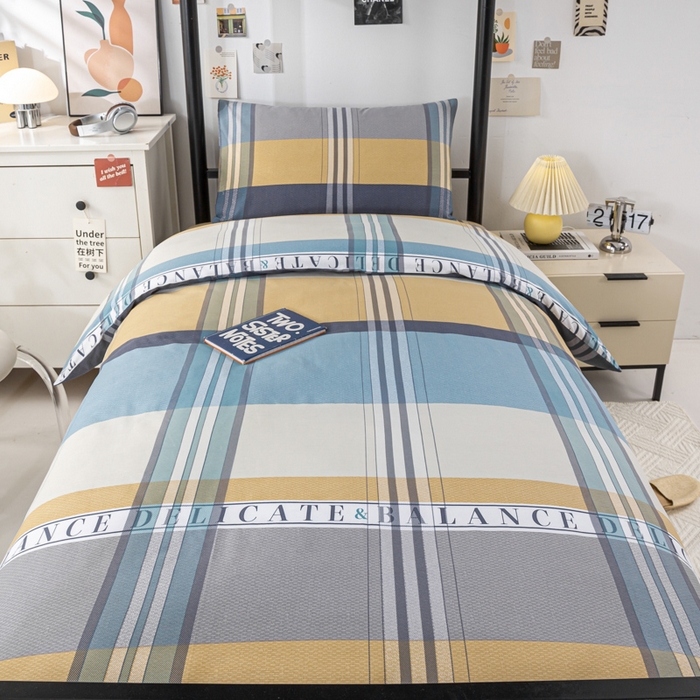 91家纺网 家纺一手货源 找家纺 上学郎家居 2025新款全棉13070学生宿舍三件套单人床床单被套纯棉六件套学生床上用品 马尔代夫-兰