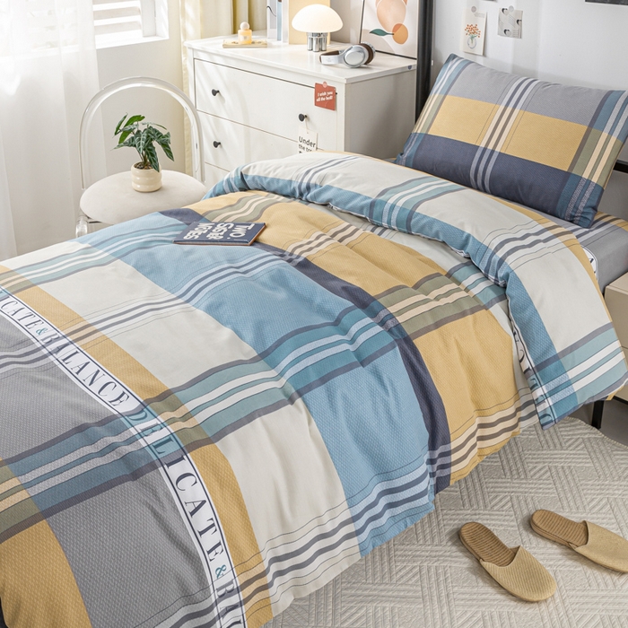 91家纺网 家纺一手货源 找家纺 上学郎家居 2025新款全棉13070学生宿舍三件套单人床床单被套纯棉六件套学生床上用品 马尔代夫-兰