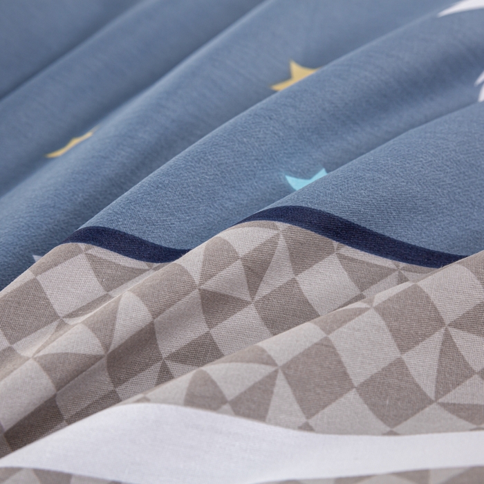 91家纺网 家纺一手货源 找家纺 上学郎家居 2025新款全棉13070学生宿舍三件套单人床床单被套纯棉六件套学生床上用品 漫步云端