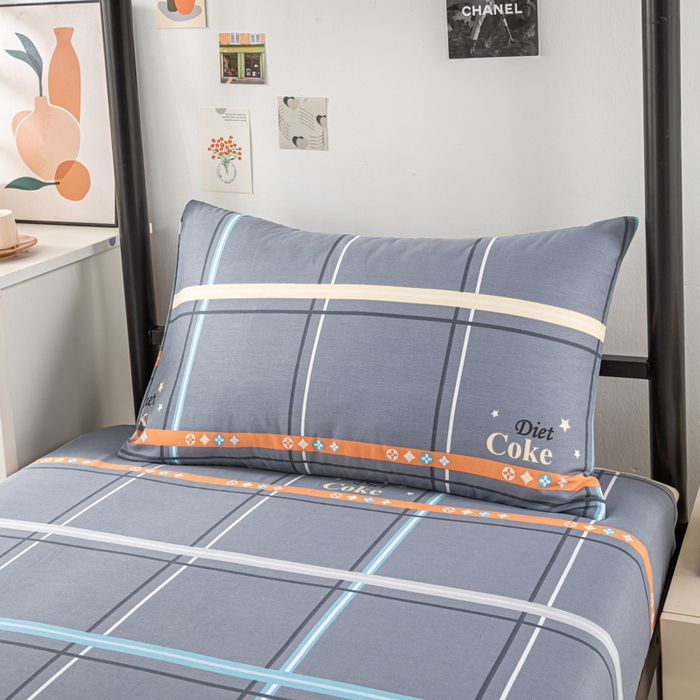 91家纺网 家纺一手货源 找家纺 上学郎家居 2025新款全棉13070学生宿舍三件套单人床床单被套纯棉六件套学生床上用品 莫利格