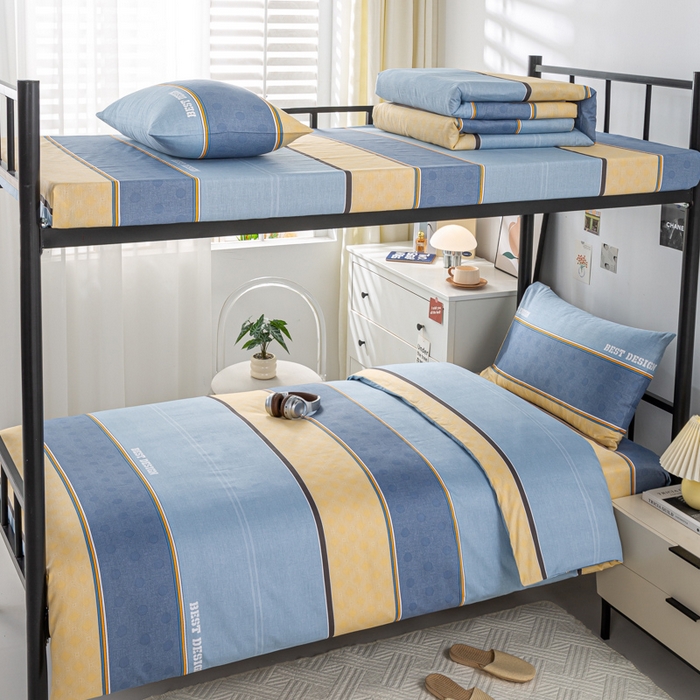 上学郎家居 2025新款全棉13070学生宿舍三件套单人床床单被套纯棉六件套学生床上用品 慕容-兰