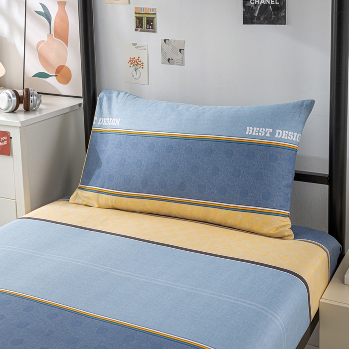 91家纺网 家纺一手货源 找家纺 上学郎家居 2025新款全棉13070学生宿舍三件套单人床床单被套纯棉六件套学生床上用品 慕容-兰