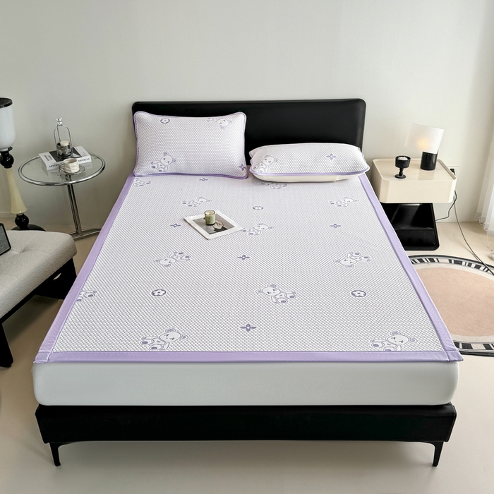 91家纺网 家纺一手货源 找家纺 世爵 2025新款A类凉感冰豆豆凉席 暴力熊-紫