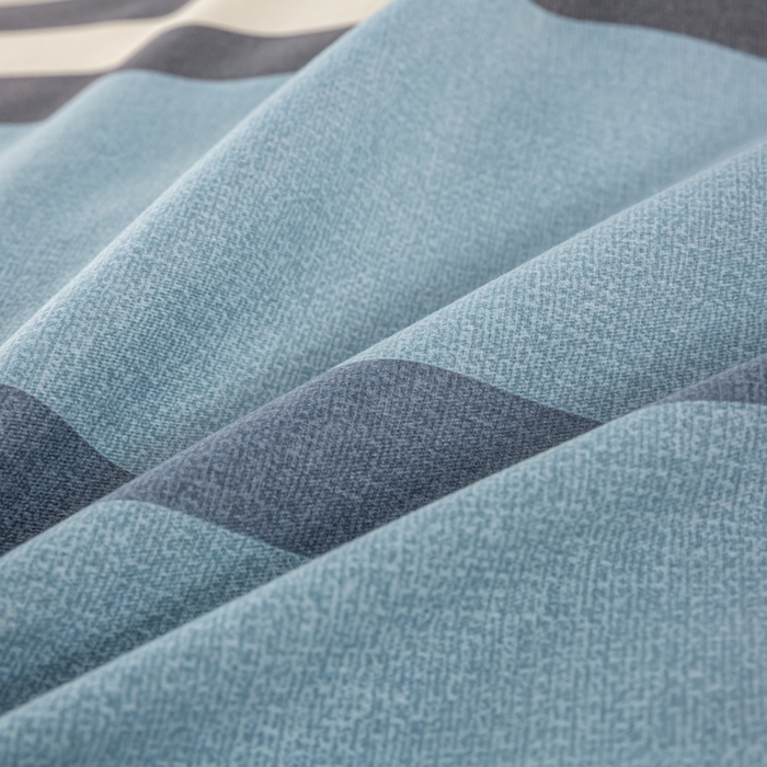 91家纺网 家纺一手货源 找家纺 上学郎家居 2025新款全棉学生宿舍三件套单人床床单被套纯棉六件套学生三件套床上用品 极简格调-蓝