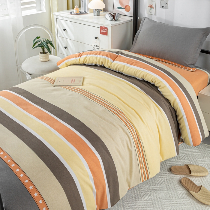 91家纺网 家纺一手货源 找家纺 上学郎家居 2025新款全棉学生宿舍三件套单人床床单被套纯棉六件套学生三件套床上用品 卡尔曼-灰