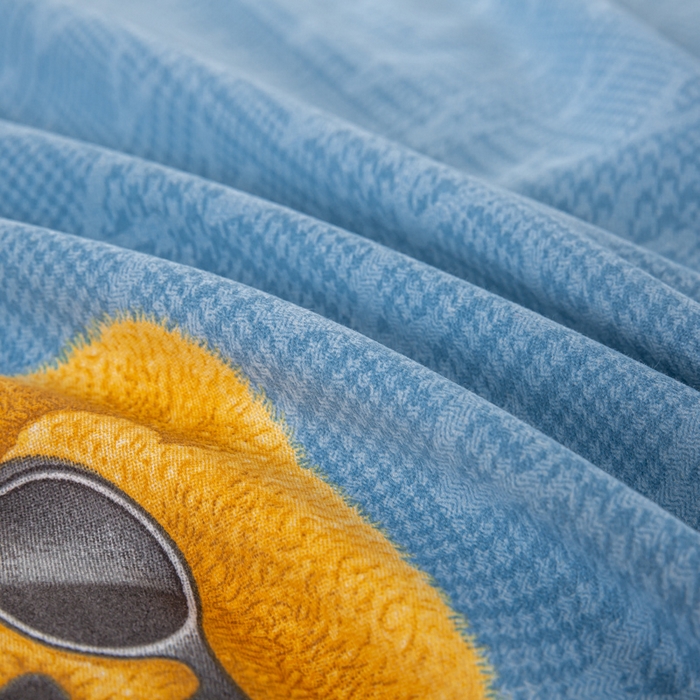 91家纺网 家纺一手货源 找家纺 上学郎家居 2025新款全棉学生宿舍三件套单人床床单被套纯棉六件套学生三件套床上用品 酷酷熊-蓝