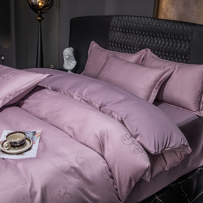 91家纺网 家纺一手货源 找家纺 （总）简约家纺2025新款全棉长绒棉贡缎大提花四件套（礼盒包装款）