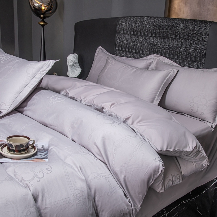 91家纺网 家纺一手货源 找家纺 （总）简约家纺2025新款全棉长绒棉贡缎大提花四件套（礼盒包装款）