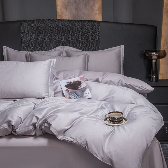 91家纺网 家纺一手货源 找家纺 （总）简约家纺2025新款全棉长绒棉贡缎大提花四件套（礼盒包装款）